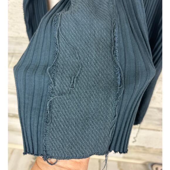 Indie Peace Women’s S Blue Handmade Long Sleeve Boho Hoodie Top Rare - Picture 3 of 4